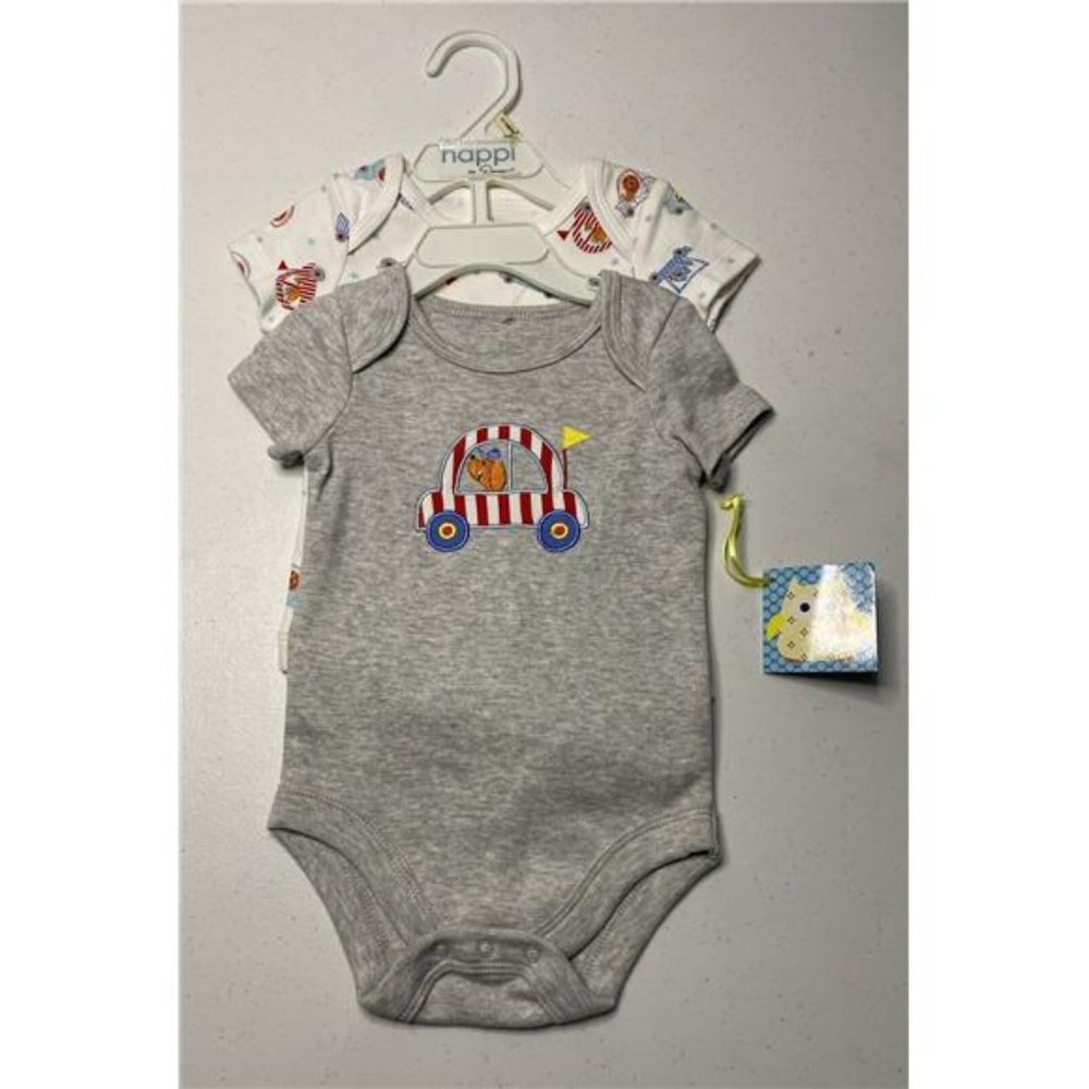 NWT Happi Brand Infant Size 3/6 Months Set of Two One-Piece Rompers
